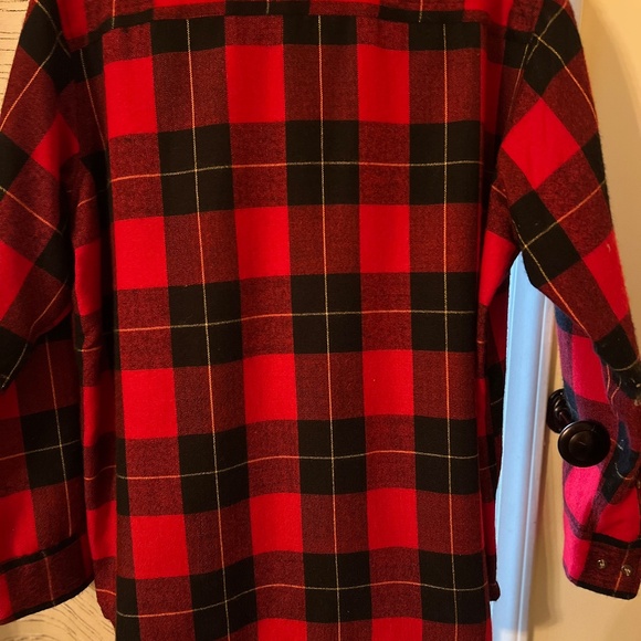 Vintage Chest 52" Red Black Plaid Shirt Wool + Acrylic XL XXL - Picture 7 of 16